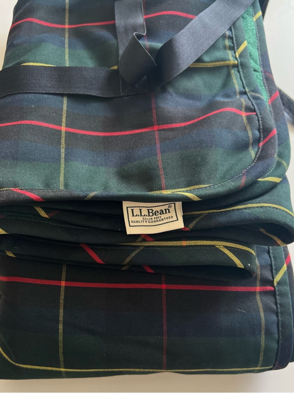 L.L. Bean Weekender Blanket Plaid Picnic Outdoor Roll Up Hunting Stewart Tartan